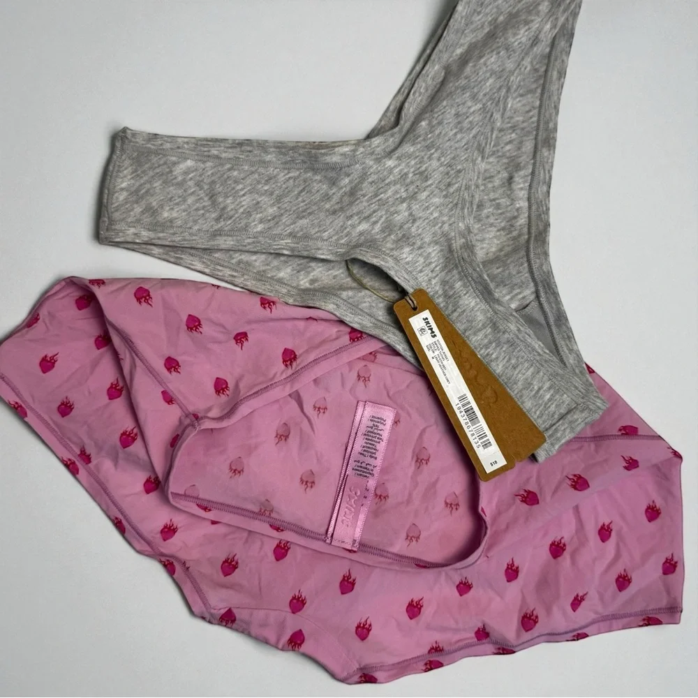 SKIMS Panty Bundle | Heather Grey & Bubble Flames